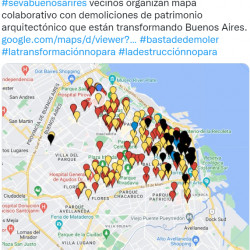 Confeccionaron un mapa colaborativo con demoliciones de patrimonio arquitectónico en CABA