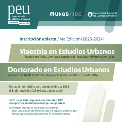 Maestría y Doctorado en Estudios Urbanos (2023-2024) Inscripcion