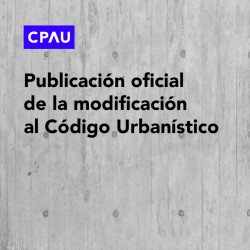 Publicación oficial de la modificación al Código Urbanístico