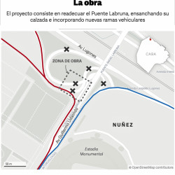 Avanza la obra para ensanchar el Puente Labruna: cómo serán los nuevos cortes y los cambios en la circulación